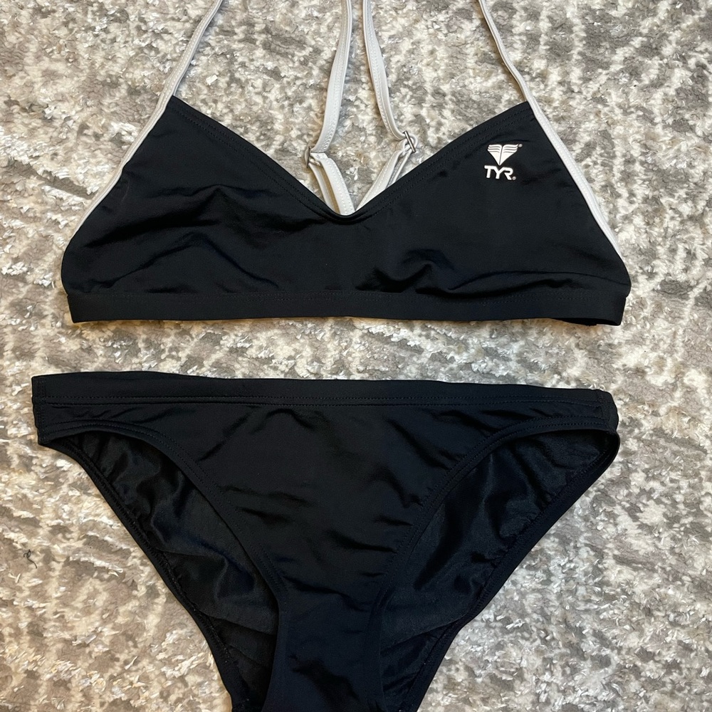 TYR Women's Black and White Bikini Set